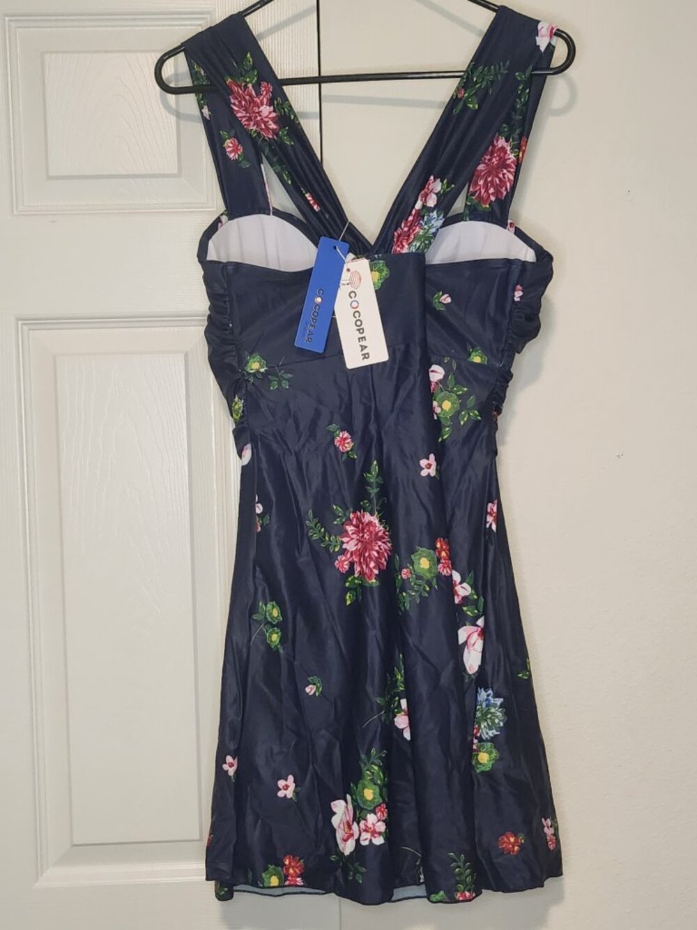 Cocopear Navy Floral Swim Dress Skater Style Size 3XL NWT - Picture 2 of 5